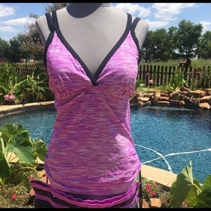 Free Country Swim Suit with swim short bottoms.